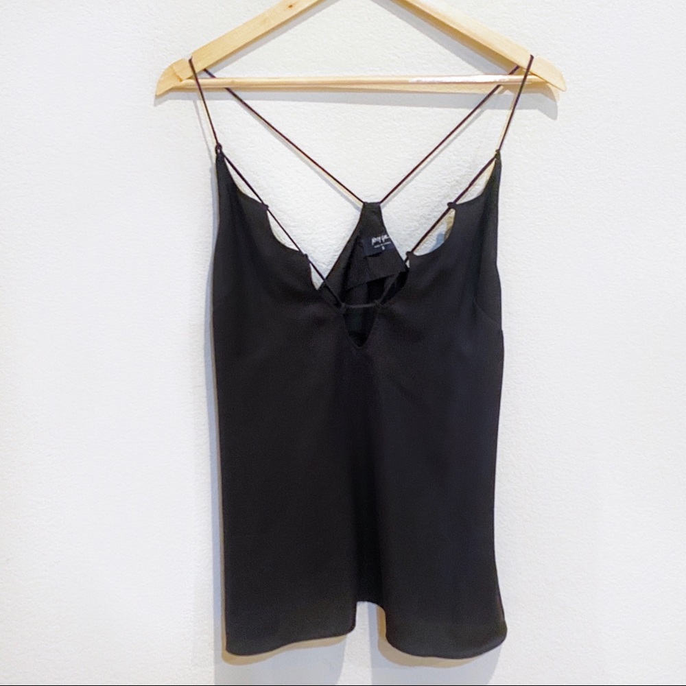 Nasty Gal Black Deep V-Neck Spaghetti Strap Cami